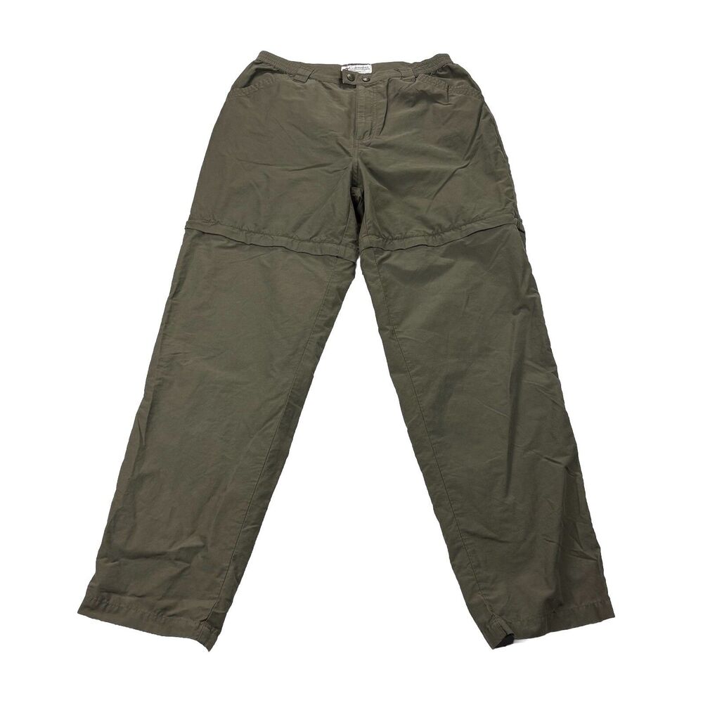 Columbia Converible Pants Womens 12 Olive Green Pockets Stretch Waist